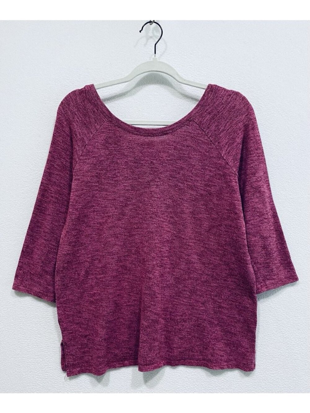 Aerie Sweater Womens Large Heathered Pink Lightweight Scoop Back Yoga Lounge